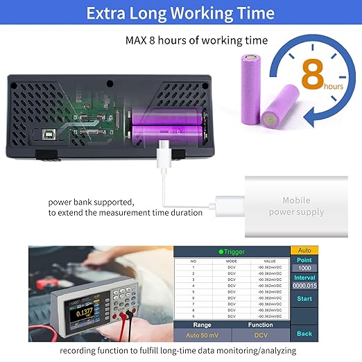 OWON Desktop Digital Multimeter with 3.5-inch LCD Display,Voltage, and Temperature with True RMS Capability,Designed for use in Laboratories, Instruments, and Factories XDM1241