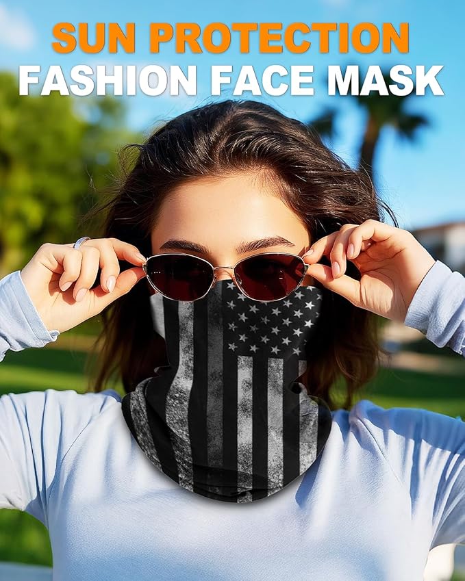 4Pack Neck Gaiter for Men Women Face Cover Mask Head Wrap Balaclava Headwear Bandana Headband Magic Scarf