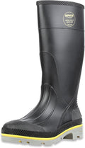 Servus by Honeywell XTP 15"" PVC Chemical-Resistant Steel Toe Men's Work Boots, Black, Yellow & Gray, 13