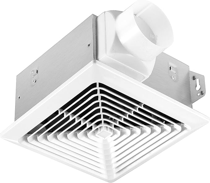 Bathroom Exhaust Fan 70CFM 2.0Sone, 3-Inch Duct, Quiet,Energy Star Certified, Easy to Install, No Attic Access Needed,Ceiling or Wall Mounted, Classic White Grille