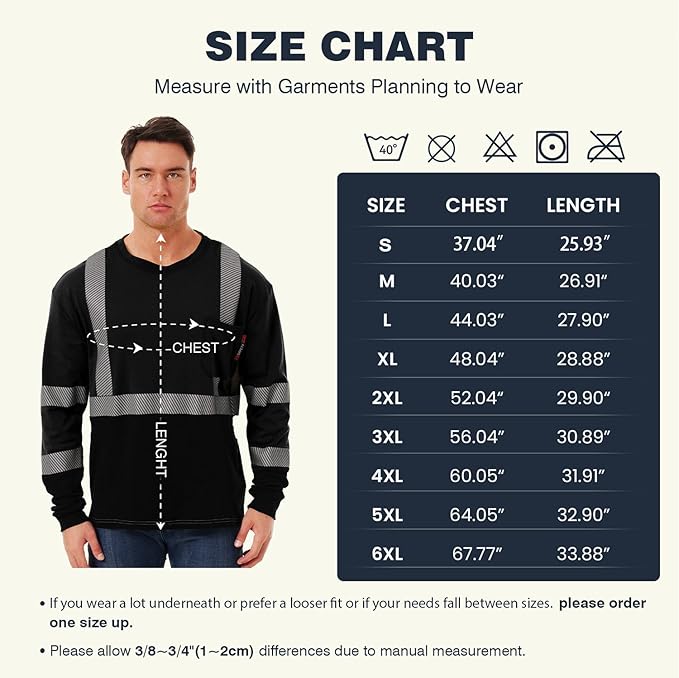 SKSAFETY FR Shirts for Men Long Sleeve, Welding Shirt 6oz Lightweight High Vis Fire Resistant Flame Retardant Shirt CAT2