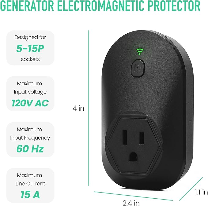 Generator Electromagnetic Protector, EMP Protection, Plug Into The Socket of Inverter & Generator, Withstand Multiple High-Voltage Surges, for Home Backup, Emergencies, Grid outages