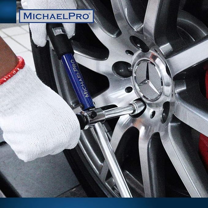 MichaelPro Click Torque Wrench - 2in1 with Lug Wrench 1/2 Inch Dr with 3 Sockets (11/16", 3/4", 13/16" / 17-19-21 mm) with Precise Micro Adjustment for Automotive and Changing Tires | MP001002