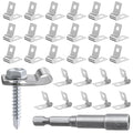 Wire Fence Clips 120 PCS丨Fence Wire Clamps Stainless Steel Agricultural Fencing Mounting Clips with 120 Pcs Stainless Steel Screws for 12-16 Gauge Welded Clamps to Wood, Metal or Vinyl Railings