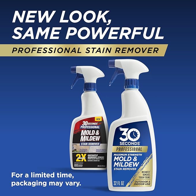 30 SECONDS Pro Mold and Mildew Stain Remover | Scrub Free | Brighter Results Instantly | Ready To Use | 32 Fl. Oz. (2 PACK)