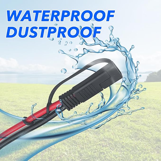 SAE to Alligator Clips Wire Harness with OnOff Switch 12V24V Quick Disconnect Extension Cord for Pump Motorcycle Car Battery Solar Panels, Use On Lawn and Garden Sprayers, 8.2Ft2.5M