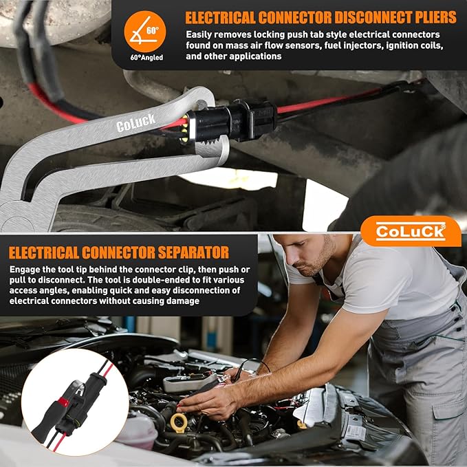 3Pcs Electrical Disconnect Pliers, Upgrade Electrical Connector Pliers, Automotive Electrical Connector Removal Tool, Automotive Electrical Terminal Connector Separator Removal Tool for Cars