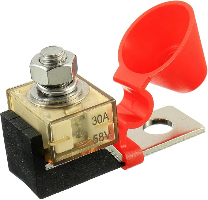 30 AMP MRBF Terminal Block Fuse Holder Single Stud 5/16" (M8) Compact Rated Battery Fuse 30A