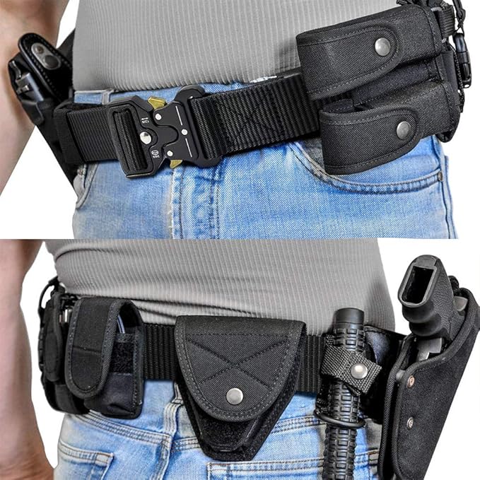 DOOPAI Tactical Belt for Men, 3Pack Military Nylon Web with Heavy Duty Quick Release Metal Buckle
