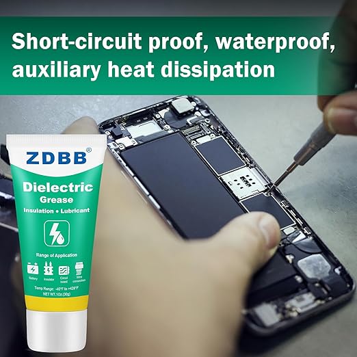 Dielectric Grease for Electrical Connectors Automotive, Tune Up Dialectric Grease with a Brush, Electric Grasa Spark Plug, Battery Terminal, Marine Waterproof Heat-Resistant 1oz (1pcs)