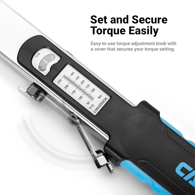 Capri Tools 1/2 in. Drive Flex-Head Split Beam Torque Wrench, 50-250 ft. lbs.