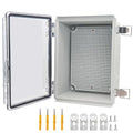 Electrical Box, Outdoor Waterproof Box IP67 Junction Box with Mounting Plate,ABS Plastic Project Box Power Cord Enclosure Clear 8.7" Dx6.7 Wx4.3 H