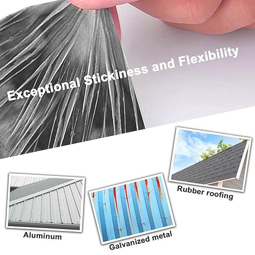 EDSRDRUS RV Roof Tape, Heavy-Duty Adhesive Butyl Seal Tape Waterproof UV-Resistant for RV Repair, RV Sealant Tape for Boat, Camper Roof Leaks (White, 6inch*50ft)