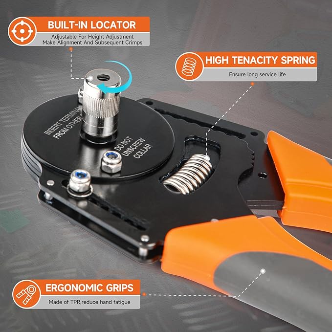 iCrimp Closed Barrel Crimper 4 Way Indent,8 Impression Type for Deutsch Solid Contacts gage 14,16&18(IWD-16)