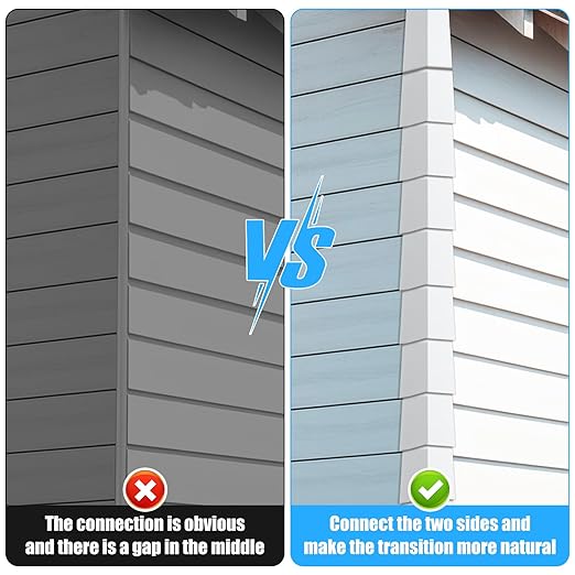 6 Pcs Aluminum Siding Corners 8.5 Inch Outside White Corner Caps, Smooth Siding Trim with Nails for Mobile Home and Wooden House Exterior