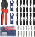 Solar Crimping Tool Kit for 2.5/4/6mm²/10-14AWG, with 12 Pairs Male Female Solar Panel Cable Connectors, 2 PCS Spanner Wrench