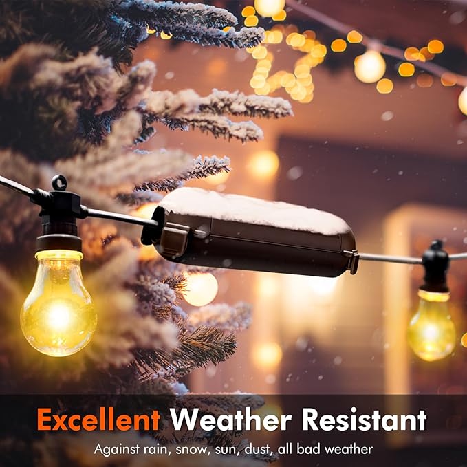 RESTMO 2 Pack Compact Outdoor Extension Cord Cover, IP44 Waterproof Box and Safety Housing Case, Ideal to Protect Outdoor Plugs, Electrical Connections, Holiday Decoration Lights, Size Small, Brown