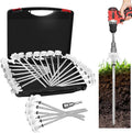 30-Pack 8 Inch Screw Tent Stakes with Glow-in-The-Dark Hex Driver & Storage Case - Heavy Duty Coil Ground Anchors for Camping, Beach, Sand, Snow - Reflective Tent Pegs for All Terrain Tents