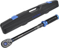 1/2-Inch Drive Click Torque Wrench, Dual-Direction Click Professional Torque Wrench 10-170FT.LB/13.6-230.5N.M, Dual Range Scales Graduated in FT.LB and N.M, Blue