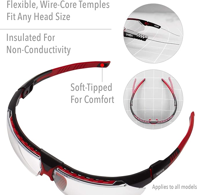 Honeywell Uvex Avatar Safety Glasses, Teal Frame with Clear Lens & HydroShield Anti-Fog Coating (S2880HS)