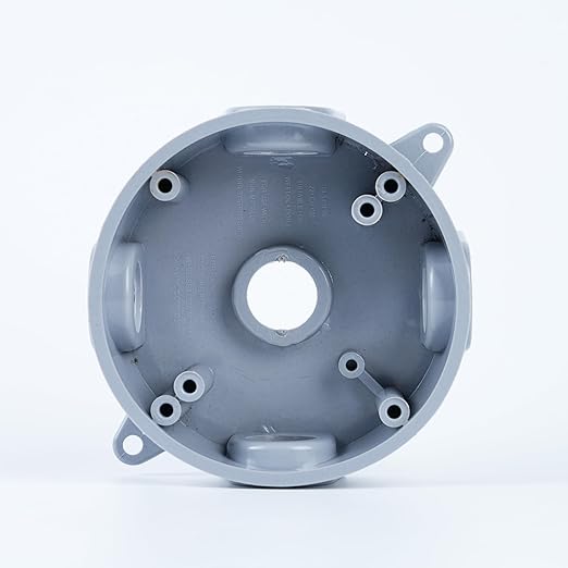 /2-Inch or 3/4-Inch Weatherproof Electrical Junction Box with Adapters, Gray, Indoor/Outdoor Installation (Round Box)