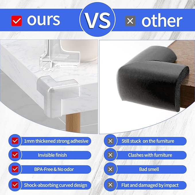 Baby Proofing Corner Protector Baby: 12 Pack Corner Protectors Baby Proof Corner and Edges Protector, Extra Large Clear Table Corner Protectors for Baby Safety Guards Bumpers Cover Sharp Furniture