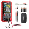 TESMEN TSM-599 Smart Digital Multimeter, Auto&Manual Measurement, TRMS 6000 Counts, Voltmeter with NCV, Voltage&Current, Resistance, Continuity, Diode, Capacitance, Hz%, Temperature, Live Wire - Red