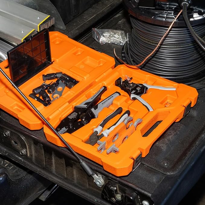 Klein Tools 92919SEP Solar Tool Set with Cutter, Stripper, Crimper, Wrenches and PV Connectors for Solar Panel Cable Assembly and Installation