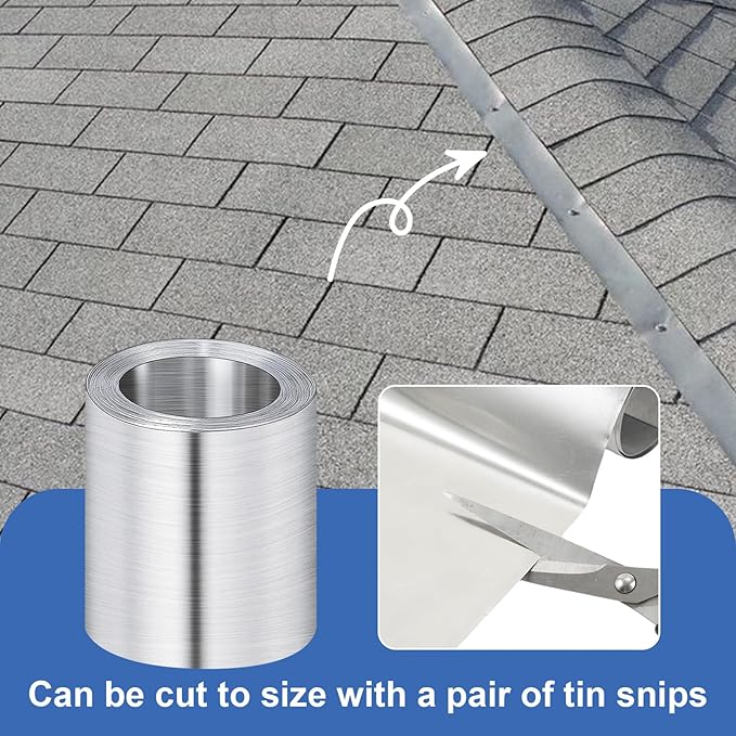 succulentlovers 4'' x 50' Aluminum Flashing Roll - Roof Flashing, 0.2mm Thickness Aluminum Roof Panels, Metal Roof Flashing for Sealing Windows Doors, Shed Weatherproofing Areas
