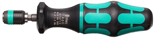 Wera 05074715001 Kraftform 7460 Hexagon Torque Screwdriver, 1/4" Head, 0.3-1.2 Nm Pre-Set Adjustable Torque Range, Silver