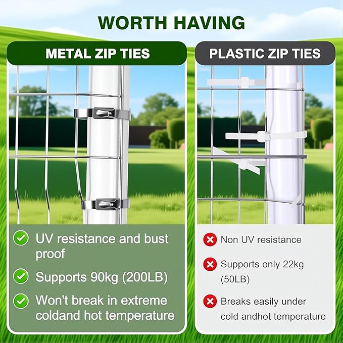 Cable Tie Gun，Stainless Steel Zip Tie Gun, Special Tool For Fastening And Cutting Metal Cable Ties. Stainless Steel Zip Tie Tool Used to Repair Fence, Pipe Wrap, Outdoor bundling