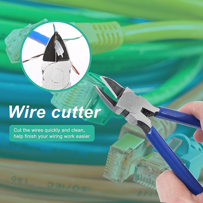 PETECHTOOL RJ45 Crimp Tool Pass Through Ethernet Crimping Tool Kit Cat6 Cat5e Cat6a RJ45 Crimper with Cable Tester, Cat6 Connectors with RJ45 Boot Covers, Mini Stripper, Blades and Cable Ties