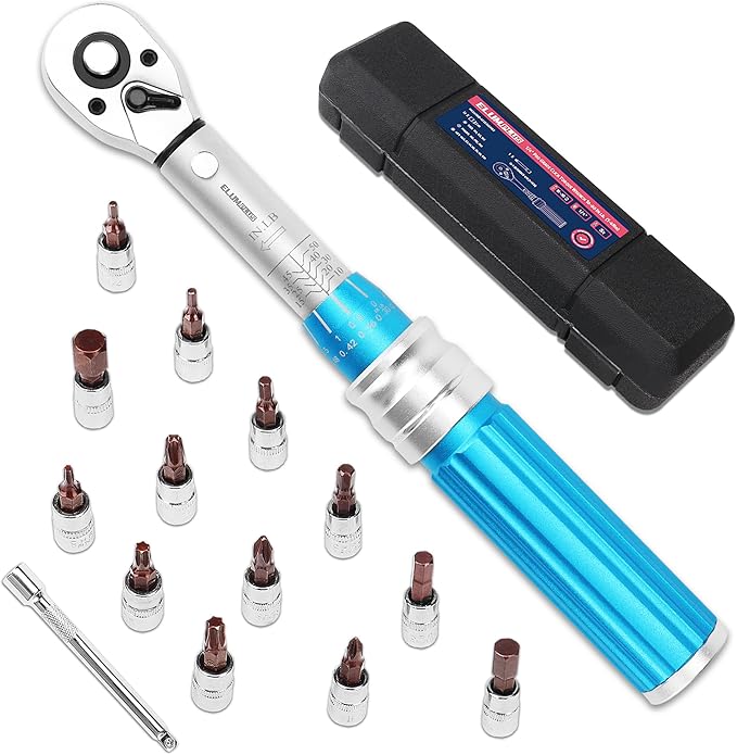 PRIDE&CRAFT 1/4 Torque Wrench Set 10-50 IN.LB (1-6NM) | Click Torque Wrench For Bicycle,Scope Mounting, Gunsmithing and Maintenance