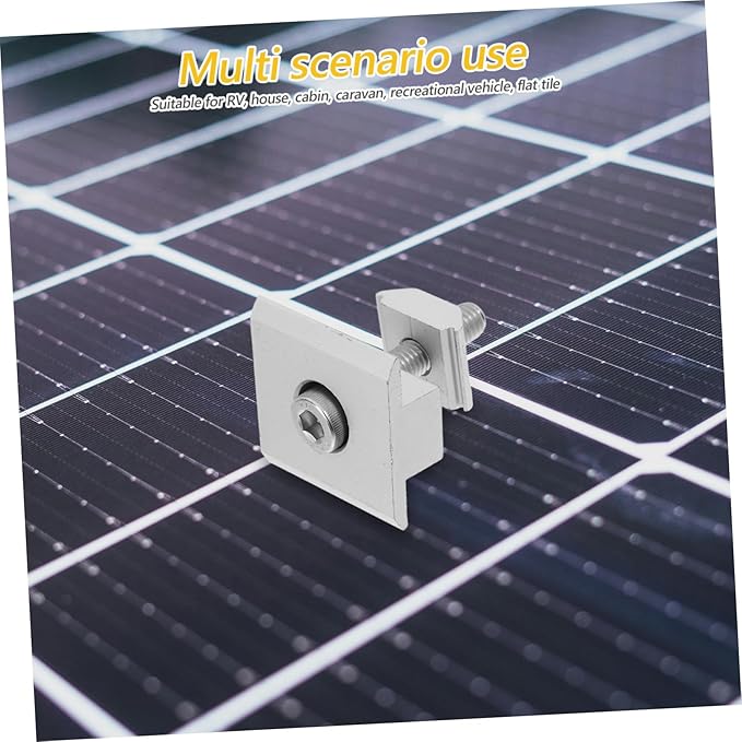 4pcs Solar Panel Bracket Mounting Brackets Nuts and Bolts for Bendable Aluminum Profile No Drill Solar Photovoltaic Mounts Kit