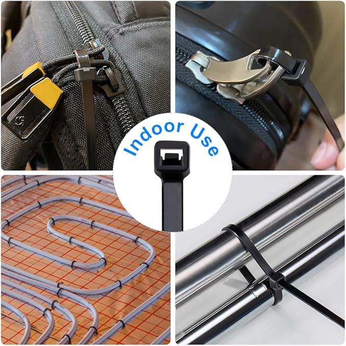 Zip Ties 8 inch Black Zip Ties with 50 Pounds Tensile Strength,Cable Ties,100 Pack, by Tantti Supply