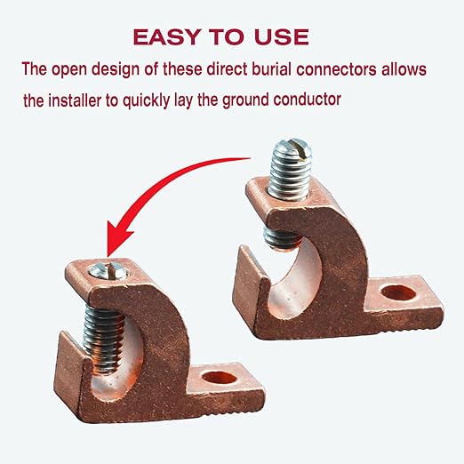 Copper-Aluminium Alloy Clad Technology Lay in Connector, Swimming Pool Bonding Grounding Lay-in Lug (CU-ALU Alloy Lay-in-Lug, 2PCS)