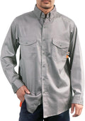 VATRENUS FR Shirts for Men 6.5oz Button Down Flame Resistant 100% Cotton Men's Pre-Washed Fire Retardant Work Shirt