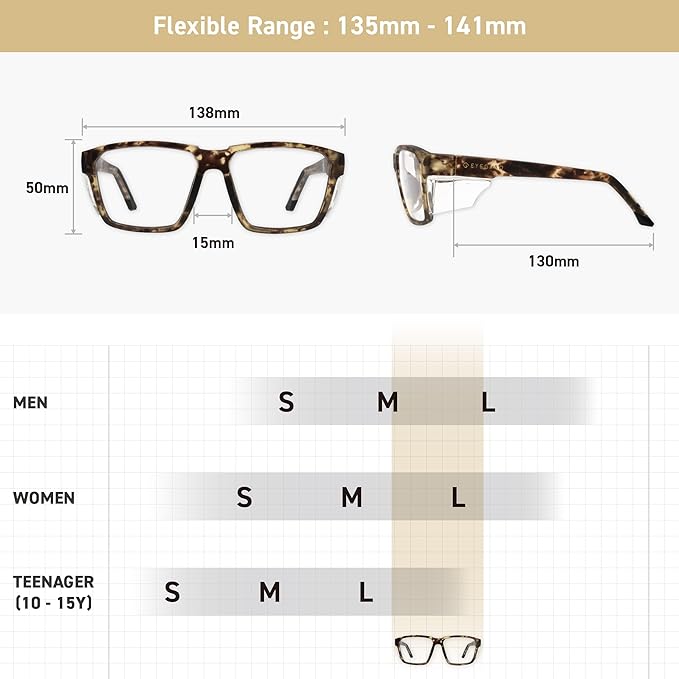 VETRA Z87+ Certified Safety Glasses HD High Contrast UV400 Side Shield Anti-Oil Coating Stylish Eyewear
