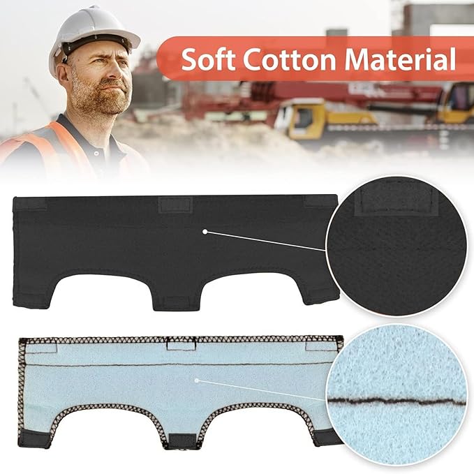 10Pcs Black Hard Hat Sweatband Washable Cotton Hardhat Liner Reusable Hardhat Accessories Air Cushion Sweatband Helmet Comforter Pad