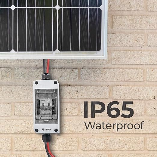 25A Solar Panel Disconnect Switch 400V DC/AC Solar Shut Off Switch 2 Poles Outdoor DC Miniature Circuit Breaker Box, IP65 Waterproof UV-Proof for PV Home (25 Amp)