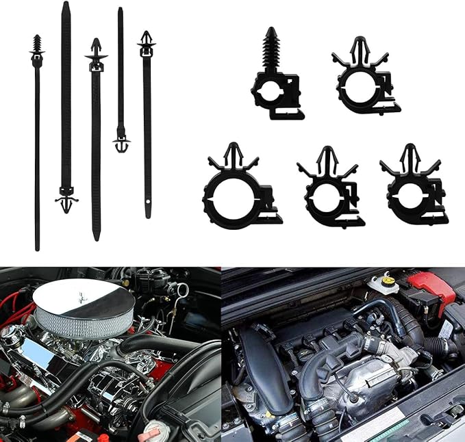 BELOMI Car Wire Loom Clips, Automotive Push Mount Cable Zip Tie, 150 Pcs Auto Wire Loom Routing Clip Assortment, Wiring Harness Clip and Fastener, Replacement Parts for Cars Boat Trailer