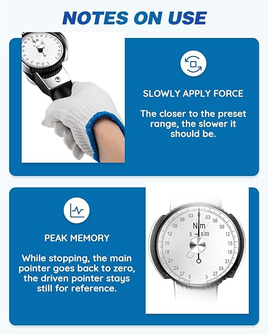 NEWTRY Dial Torque Wrench, 0.3-3N.m Dial Indicating Torquemeter with Sockets Set (4-14mm), Precision Torque Meter, 1/4 inch pound Dial Torque Wrench Torque Force Tester