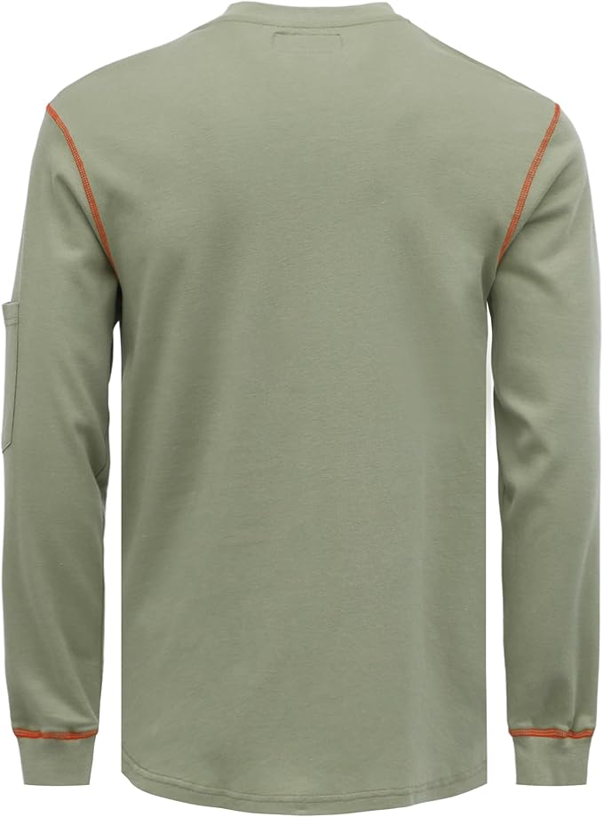 VATRENUS FR Shirts Crewneck 5.5oz Lightweight Flame Resistant 100% Cotton Men's Pre-Washed Fire Retardant Workwear