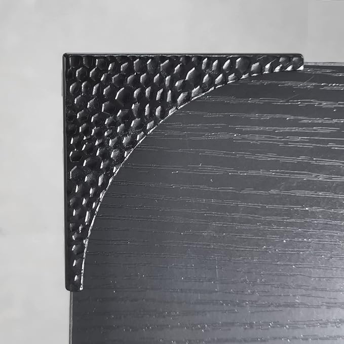 Black Metal Corner Guards Decorative Wood Funiture, 2.56'' Box Corner Protectors, Metal Table Corners, Antirust Zinc Alloy Desk Edge Cover Brackets with Nails(4Pcs)