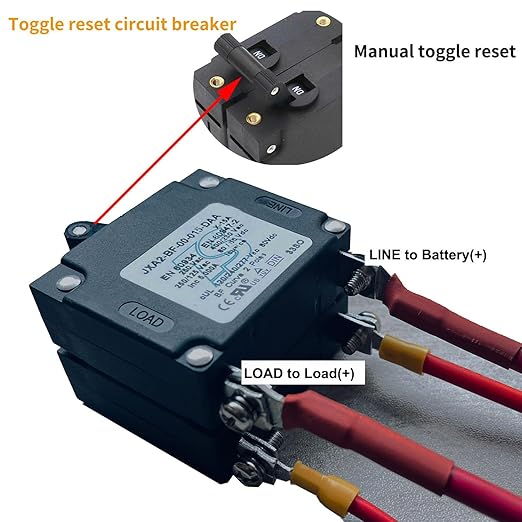Double Pole 30 Amp AC/DC Toggle Magnetic Circuit Breaker 30A