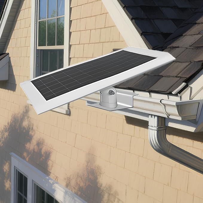 2Pack Adjustable Gutter Mount for Ring Solar Panel,eufy Security SoloCam S220/C210,eufyCam 2C/2C Pro,3/S330,2/2 Pro,3C/S300,360°Adjustable Bracket with 1/4 Screw Thread,No Drilling Mounting