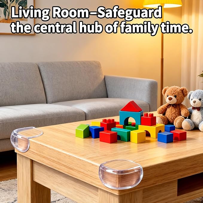 Extra Large & Ultra-Safe Baby Corner Protector Guards - 16-Piece Transparent Table Corner Protectors for Furniture, Super Strong Adhesive, Easy to Install Child Safety Set(Transparent Round)