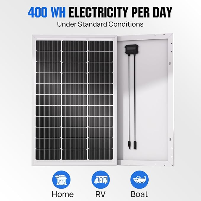 ECO-WORTHY 100 Watt Solar Panel 18 Volt Monocrystalline Solar Panel High Efficiency Module RV Marine Boat Caravan Off Grid