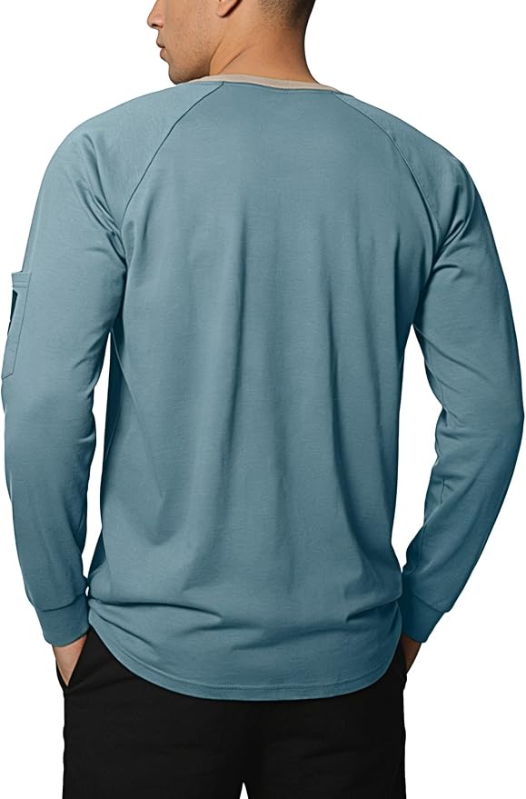 WORKWEYA 6.5oz Men's FR Shirts NFPA 2112 Lightweight Cotton Fire Retardant Shirt