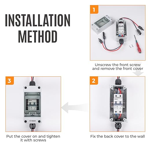 10A Solar Panel Disconnect Switch 400V DC/AC PV Disconnect Switch Miniature Circuit Breaker with Waterproof Enclosure for Solar PV Homes Batter (10 Amp)